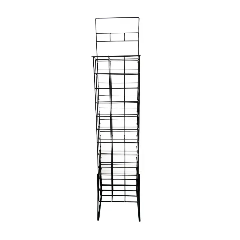 Aangepaste Metal Tapijt Display Rack Voor Placemat Metallic Draad Display Plank Voor Supermarkt Retail Black Rack Metal Stand