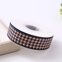 Ruban en polyester tissé pied-de-poule multicolore de 1 et 1,5 pouces pour vêtements, sangles et nœuds pour cheveux DIY – Vente en gros