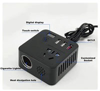 Convertisseur de puissance 12V 100W avec chargeur USB PD pour voiture, doté d'un port Type-C, 2 ports USB, convertisseur DC 220 volts, chargeurs, adaptateurs