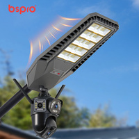 Lampadaire solaire Bspro 300W avec caméra 4G CCTV PTZ, capteur de mouvement IP65, reconnaissance faciale IA pour cour, villa, route rurale