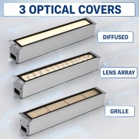 Luz lineal LED empotrada en el suelo, personalizada, de luz blanca cálida, impermeable, de tira estrecha, para pasillos de resort, muros de contención y plataformas peatonales.