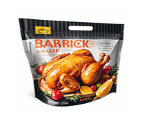 Conception personnalisée Sac d'emballage HALAL transparent en plastique PE avec dinde grillée rôtie Emballage de poulet entier surgelé sous vide en film rétractable