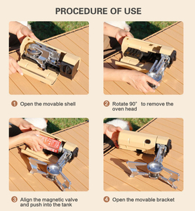Réchaud à <span class=keywords><strong>cassette</strong></span> extérieur portable réchaud magnétique pliant réchaud de camping en plein air ustensiles de cuisine gaz marmite cafetière - Product Image 2