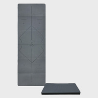 Tapete de Yoga Plegable Personalizado de TPE con 6 Pliegues y Líneas de Alineación, Tapete de Ejercicio Portátil Antideslizante para Pilates y Fitness con Logotipo