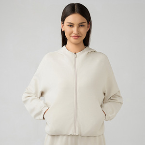 Vêtements d'équitation pour femmes, veste à capuche zippée, produit d'automne pour femmes, sweat-shirt décontracté ample, veste d'équitation pour le fitness - Product Image 1