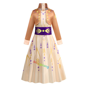 Robe de princesse <span class=keywords><strong>Anna</strong></span> pour filles <span class=keywords><strong>Costume</strong></span> Elsa avec accessoires Déguisement jaune Fête d'anniversaire pour enfants Noël Halloween Cosplay - Product Image 2