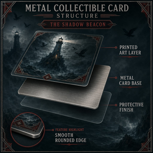 La collection de cartes à collectionner Shadow Beacon Premium en métal gravé avec des illustrations sombres fantastiques exquises et des finitions de luxe - Product Image 5