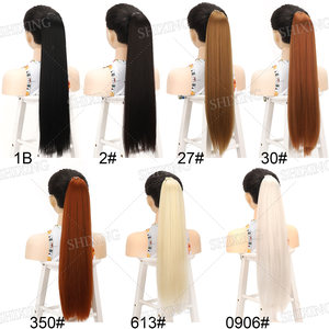 Extensions <span class=keywords><strong>de</strong></span> cheveux synthétiques longues et droites, fausses queues <span class=keywords><strong>de</strong></span> <span class=keywords><strong>cheval</strong></span>, postiches <span class=keywords><strong>de</strong></span> 24 pouces pour femmes, usage quotidien - Product Image 6