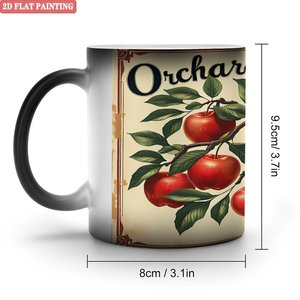 Mug en céramique noir givré mat de 11 oz, activé par la chaleur, pour la consommation quotidienne du thé - Product Image 1