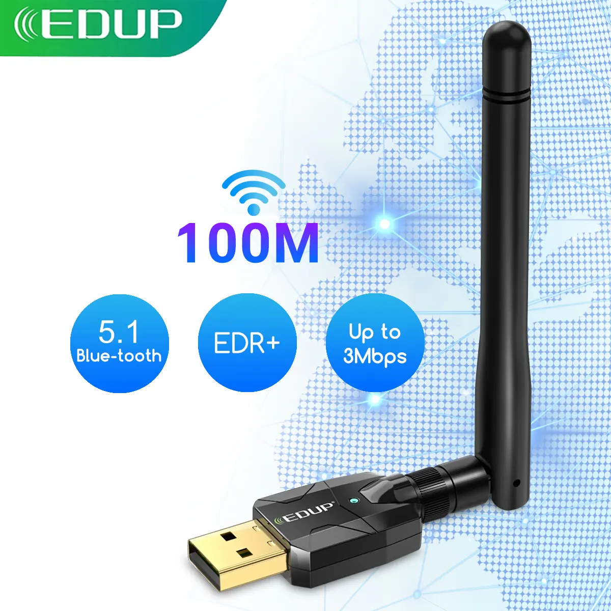 EDUP wholesale Mini Portable Bluetooth Dongle 5.1 USB wireless Bluetooth Adapter usb bluetooth 5.1 adapter