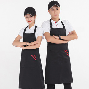 ผ้ากันเปื้อนสีน้ำตาลเข้มพร้อมสายรัดปรับได้และกระเป๋าสำหรับร้านอาหารบาร์ ใช้วัสดุโพลีเอสเตอร์ - Product Image 2