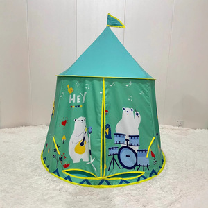 Carpa de juegos infantil para interiores, amarilla, de poliéster, fácil de montar, casa de juegos para niños y niñas - Product Image 3