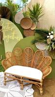 Outdoor-Events Hochzeits-Lounge Garten-Sofa-Set Beige Rattan 2 Stühle 1 Bank 1 Kaffeetisch Terrassenmöbel Wohnzimmer Hotel-Nutzung