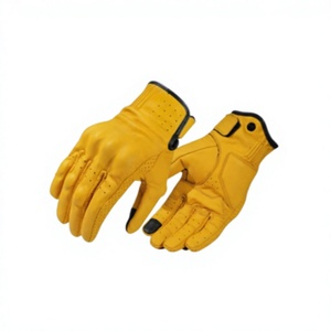 Guantes de Conducción Deportivos Speed One de Cuero Amarillo, Unisex, Transpirables, Antideslizantes, con Correa de Muñeca Ajustable, para Todas las Estaciones - Product Image 3