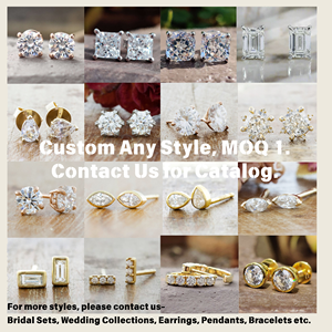 Boucles <span class=keywords><strong>d</strong></span>'oreilles en or 10 carats neuf et Gia Lab créé 1 carat or américain IGI CVD VVS réel 3ct en <span class=keywords><strong>diamant</strong></span> cultivé en laboratoire - Product Image 3