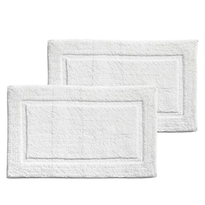 Alfombra de Baño de Algodón Tejido Grueso, Color Sólido, Rectangular, con Logotipo Personalizado Bordado, Antideslizante, de Secado Rápido, Blanca, para Hotel y SPA - Venta al Por Mayor - Product Image 1