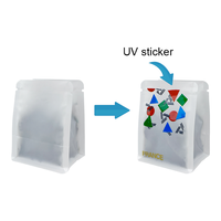 Ensemble de sachets d'emballage pour café à fond plat en papier kraft Mylar plastique imprimé sur mesure, petits formats 20g 25g