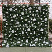 Mur de fleurs artificielles en tissu 3D/5D DKB personnalisé, panneau mural de roses en soie artificielle pour mariage, toile de fond décorative