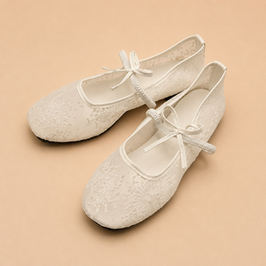 Chaussures plates de ballet brodées <span class=keywords><strong>chinoises</strong></span> pour femmes, <span class=keywords><strong>ballerines</strong></span> en dentelle légères, chaussures de danse Mary Jane, vente en gros OEM, respirantes et souples - Product Image 4