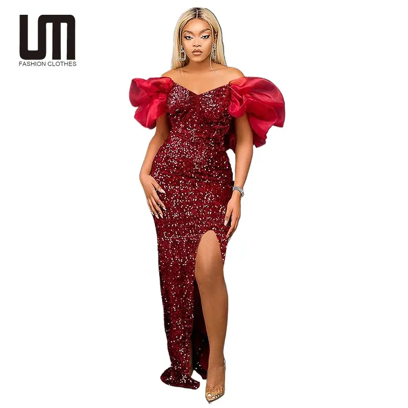 Liu Ming New Products 2024 Women Clothing Sexy Off Shoulder Sequined Party Prom Ball Gown Maxi dress