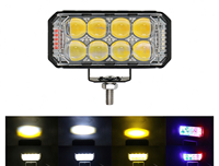 Lampu Motor Modifikasi LED Aluminium Berkualitas Tinggi Warna Kuning Putih Flash Dual Color 8 Lensa, Produk Baru Laris Manis