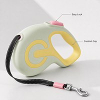 Nouvelle laisse en plastique pour animaux de compagnie, corde de traction pour chien, dispositif de traction en silicone, revêtement en caoutchouc, chaîne rétractable automatique réfléchissante pour la promenade