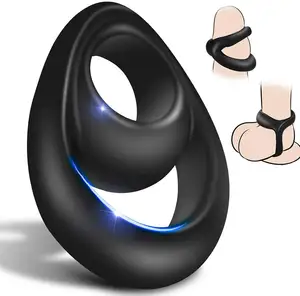 Original Supplier Double Lock Sperm Ring Penile Ring Couple Adult Sex Products Men's Delay Silicone Locking Ring