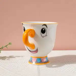 鋼の歯と大きな鼻のセラミックコーヒーカップアニメーション3D漫画陶器とエナメル工芸品