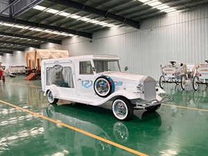 Factory Customized Vintage White Coffin Carriage Horse Wagon Antique Electric Buggy Electric Funeral Horse Hearse - Product Image 5