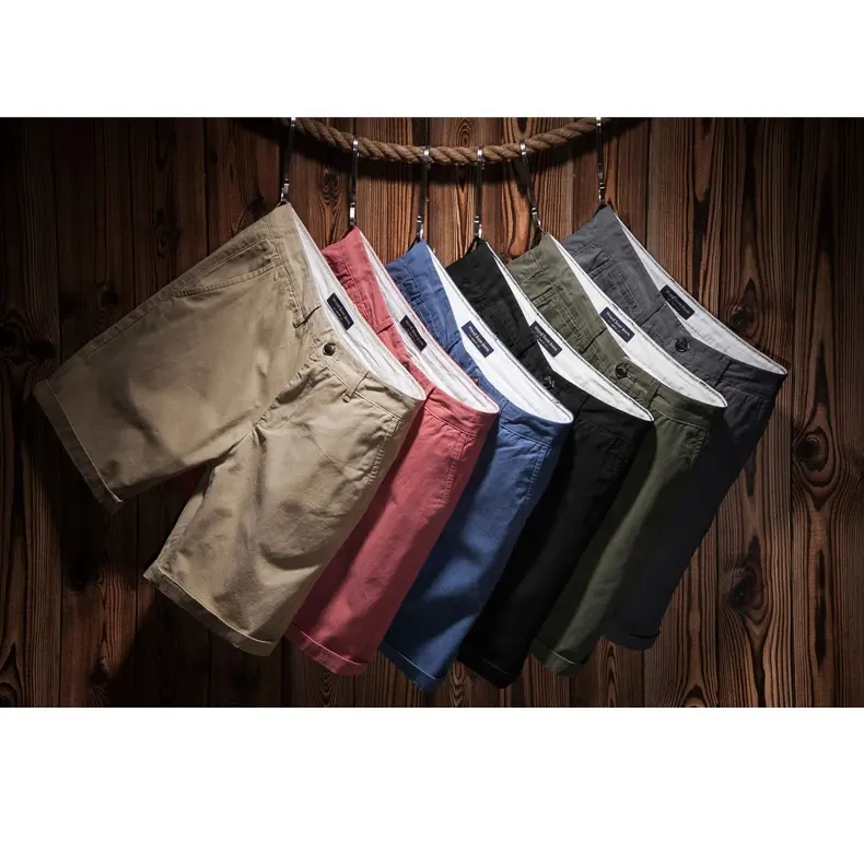 streetwear splus size athletic workout cotton custom men's casual shorts pure color chino cotton shorts for men