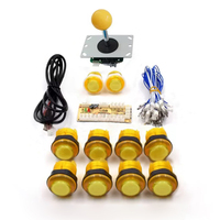 Kit de machine de tir d'arcade de style américain DIY, boutons-poussoirs LED en acier inoxydable, encodeur USB à latence nulle, joystick rechargeable