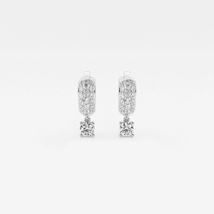 Boucles d'oreilles créoles Huggie avec diamant de laboratoire rond de 1/3 carat, bijoux élégants et minimalistes pour un usage quotidien - Product Image 3