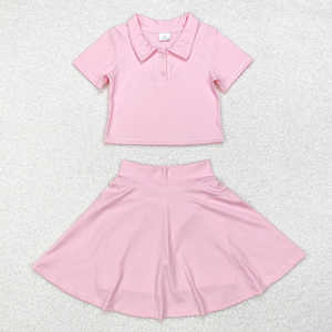 Conjunto Deportivo de 5 Colores para Niñas, Camiseta de Manga Corta, Falda, Pantalones Cortos, Ropa Deportiva de Boutique para Yoga - Product Image 2