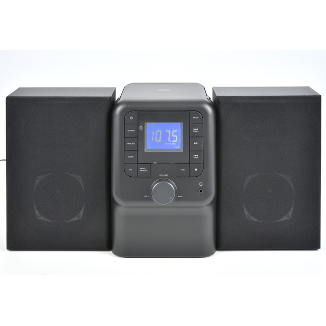 High Quality Black Dual Speaker Stereo System Digital Display FM Radio Adjustable Volume Home Audio Player Karaoke Machine