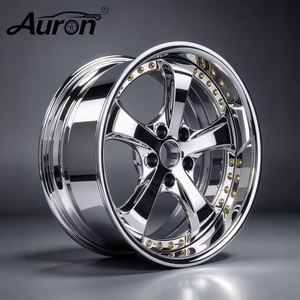 Rueda de Aleación de Aluminio Pulido Auron 5.5x17 de Cinco Radios y Dos Piezas para Automóvil de Pasajeros - Product Image 2