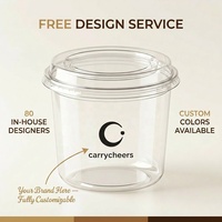 Gobelets personnalisés imprimés pour Açaï 24oz (800ml), coupes à parfait avec couvercles, gobelets à limonade à fond rond, coupes à dessert en plastique transparent pour yaourt et fruits