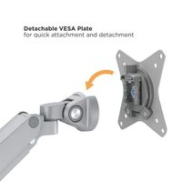 Support triple moniteur LDT62-C036P avec bras à ressort à gaz fin, support de bureau réglable robuste pour PC LED 3 écrans