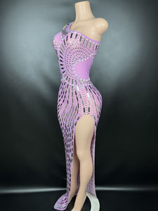 Vestido de Noche con Pedrería 2024 Elegante para Miss Universo, Vestido de Fiesta sin Mangas con Abertura Lateral para Mujer - Product Image 3