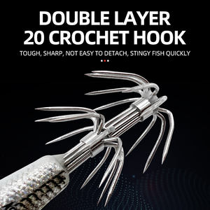 Simulation Leuchtende Garnelen köder Kunststoff-Garnelen köder Bleis inker Garnelen köder Jigs Haken Tintenfisch haken Seefischerei Octopus Tintenfisch köder - Product Image 3