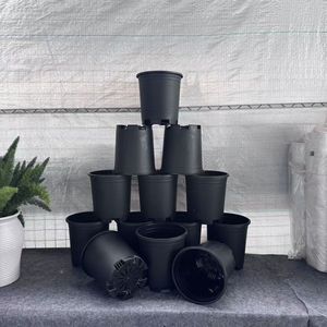 LANTAN JZZ19 Pot de culture en plastique noir économique et écologique, design ferme, pour serre, pépinière et jardin, avec trou de drainage - Product Image 1