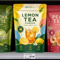 Sachet d'emballage alimentaire personnalisé vide, imprimé sur mesure, avec fermeture éclair, pour poudre de thé au citron et mélange de boissons aux herbes
