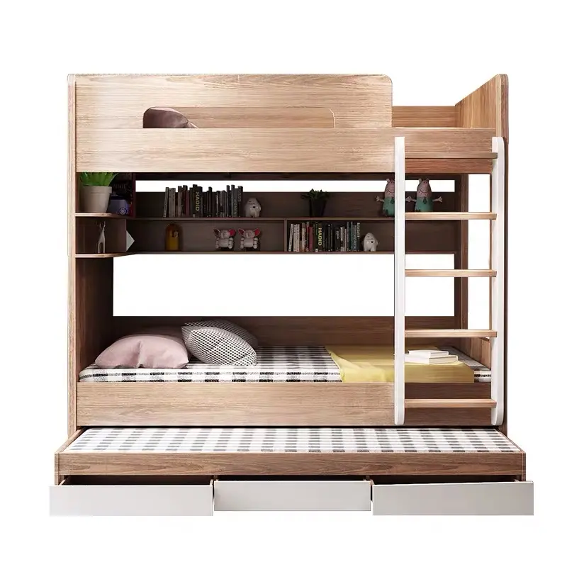 Bedroom hot sales Furniture wood kids bed with drawers multifunction bunk beds