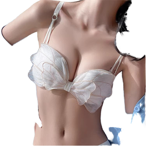 Japanese Sexy Ladies Underwear Set Factory Direct Upper Thin Bottom Thick <strong>Bra</strong> with <strong>No</strong> Steel Ring Wire-Free Breathable - Product Image 5