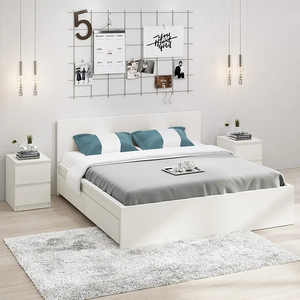 Moderne einfache Holzplatte Bett rahmen King/<span class=keywords><strong>Queen</strong></span> <span class=keywords><strong>Size</strong></span> mit Lagerung für Zuhause oder Hotel Wandbett Stil Schlafzimmer möbel Sets - Product Image 4