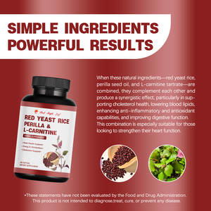 Капсулы с красным рисом, периллой и L-карнитином, натуральная растительная добавка для поддержки сердечно-сосудистой системы и уровня холестерина - Product Image 4