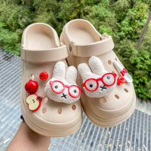 Accessoires DIY tendance en résine pour décoration de chaussures, motifs <span class=keywords><strong>Lapin</strong></span>, Pomme, Lunettes, personnalisés et créatifs - Product Image 1