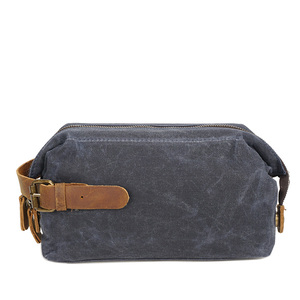 Custom Vintage in tela di cotone impermeabile da viaggio trucco trucco cosmetico sacchetti di tela cerato <span class=keywords><strong>borsa</strong></span> <span class=keywords><strong>per</strong></span> gli uomini - Product Image 5