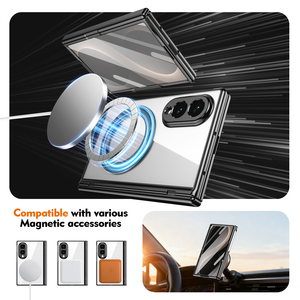 Funda transparente plegable con película protectora, soporte giratorio de aleación 360°, <span class=keywords><strong>carga</strong></span> inalámbrica magnética N52, resistente al agua y a los golpes. - Product Image 2