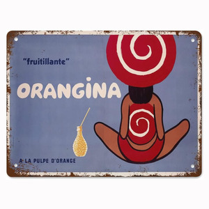 Enseigne en métal <span class=keywords><strong>Orangina</strong></span> Drink Funny Vintage Decor Home Kitchen Bar Cafe Club Cave Wall Decor Retro Tin Sign 30x20cm - Product Image 2