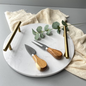 Elegant Decorative Stone Candy Cake Pizza Fruit <strong>Marble</strong> Serving <strong>Tray</strong> for Dessert - Product Image 3